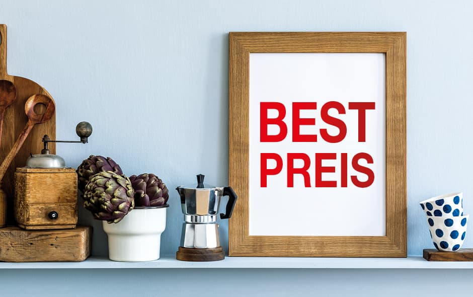 bilderrahmen mit bestpreis auf kuechentheke