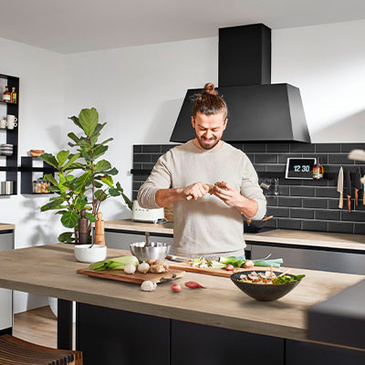 Quadratisches Stimmungs-Küchenbild