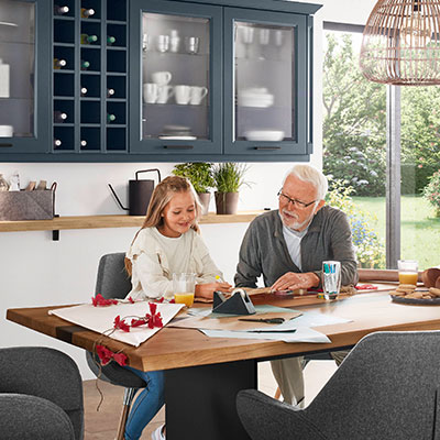 Quadratisches Stimmungs-Küchenbild